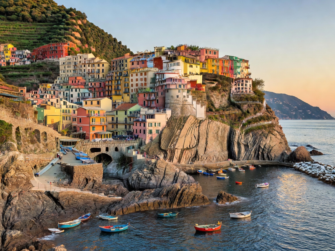 Cinque Terre colorful cliffside villages on the Italian Riviera